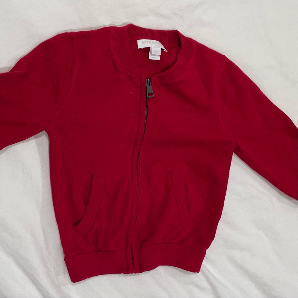 Burberry Red Toddler Girl Zip Cardigan
